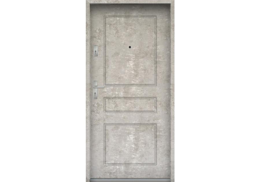 Zdjęcie: Drzwi wejściowe do mieszkań Bastion T-56 Beton naturalny 80 cm prawe OSPŁ KR CENTER