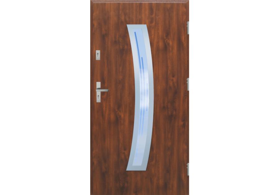 Zdjęcie: Drzwi zewnętrzne stalowo-drewniane Disting Otello 02 Dąb złoty 100 cm prawe KR CENTER