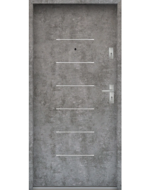 Zdjęcie: Drzwi wejściowe do mieszkań Bastion A-39 Beton srebrny 80 cm lewe ODP KR CENTER
