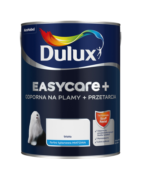 Zdjęcie: Farba lateksowa EasyCare+ biała 5 L DULUX