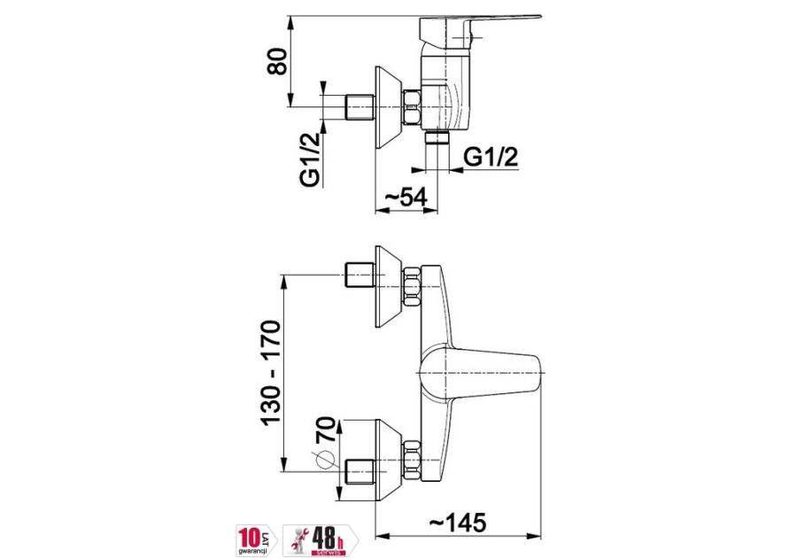 Zdjęcie: Bateria natryskowa Sofit ścienna KFA