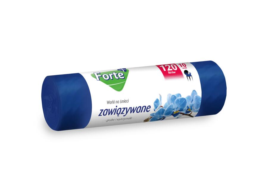 Zdjęcie: Worki na śmieci zawiązywane  LDPE 120 L - 10 szt. FORTE+