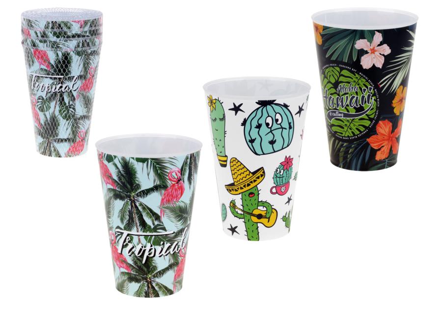 Zdjęcie: Zestaw plastikowych kubków wielokrotnego użytku 400 ml, 4sztuki 70227 RAVI