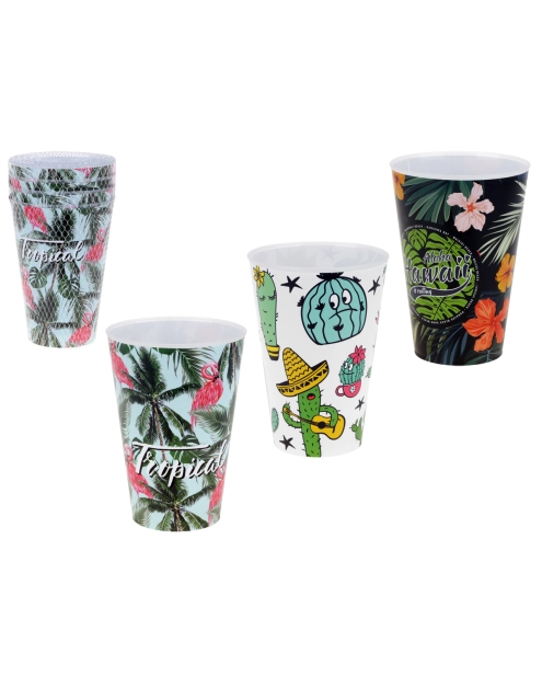 Zdjęcie: Zestaw plastikowych kubków wielokrotnego użytku 400 ml, 4sztuki 70227 RAVI