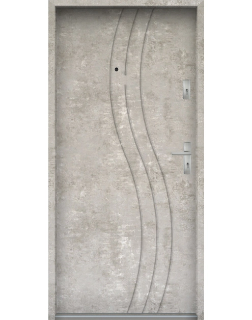 Zdjęcie: Drzwi wejściowe do mieszkań Bastion N-07 Beton naturalny 80 cm (NW) lewe ODO KR CENTER