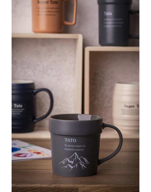 Zdjęcie: Kubek stożek 460 ml z szerokim rantem dekoracja tato ALTOM DESIGN