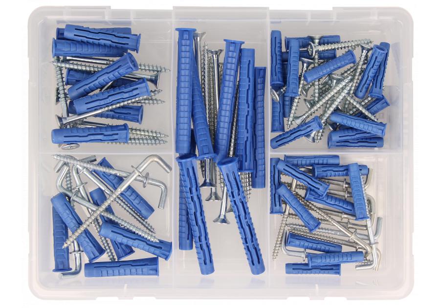 Zdjęcie: Zestaw kołków uniwersalnych 4ALL 6x30 mm 8x40 mm 8x65 mm z wkrętami i hakami 92 elementów RAWLPLUG