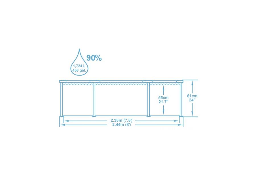 Zdjęcie: Basen Steel Pro 244x61 cm - 1724 L BESTWAY