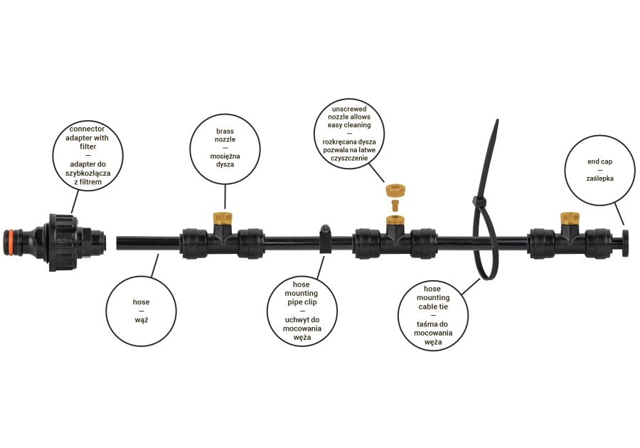 Zdjęcie: Mgiełka wodna ogrodowa 7,5 m Black Line BRADAS