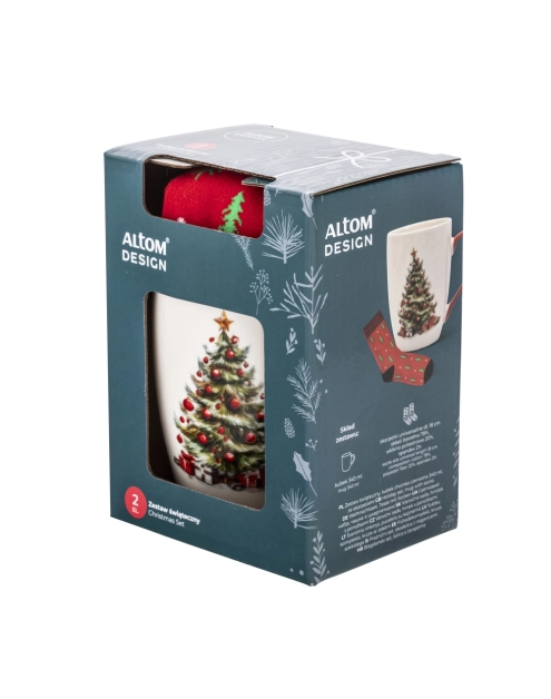 Zdjęcie: Kubek choinka czerwona 340 ml ze skarpetami ALTOM DESIGN