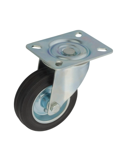 Zdjęcie: Zestaw jezdny obrotowy 100 mm, 70 kg płyta koło czarne METRO