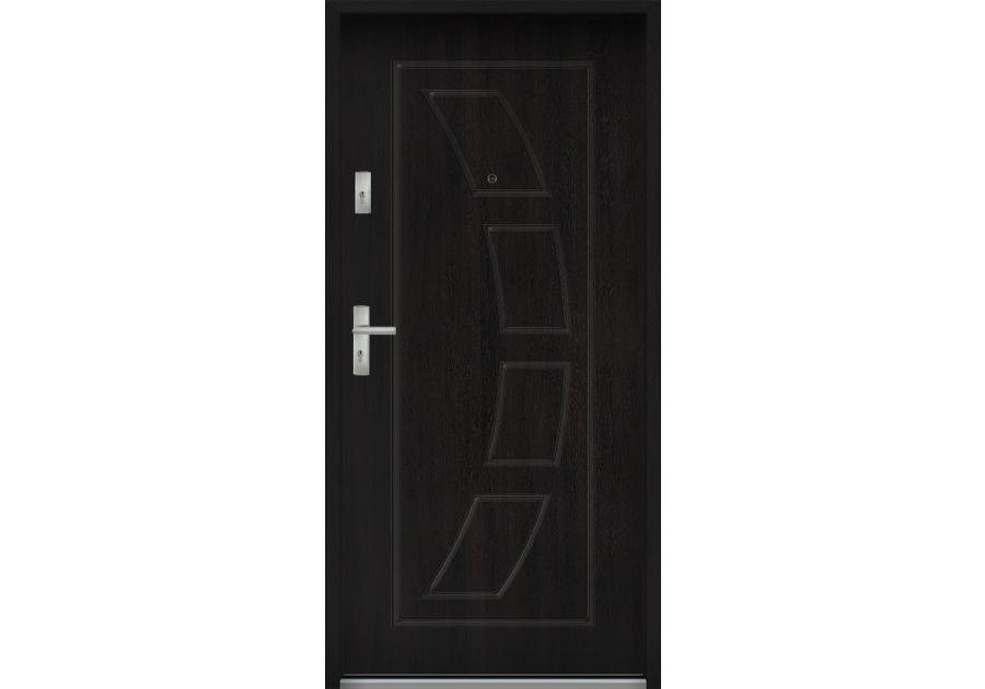 Zdjęcie: Drzwi wejściowe do mieszkań Bastion T-17 Heban 90 cm prawe OSPŁ KR CENTER