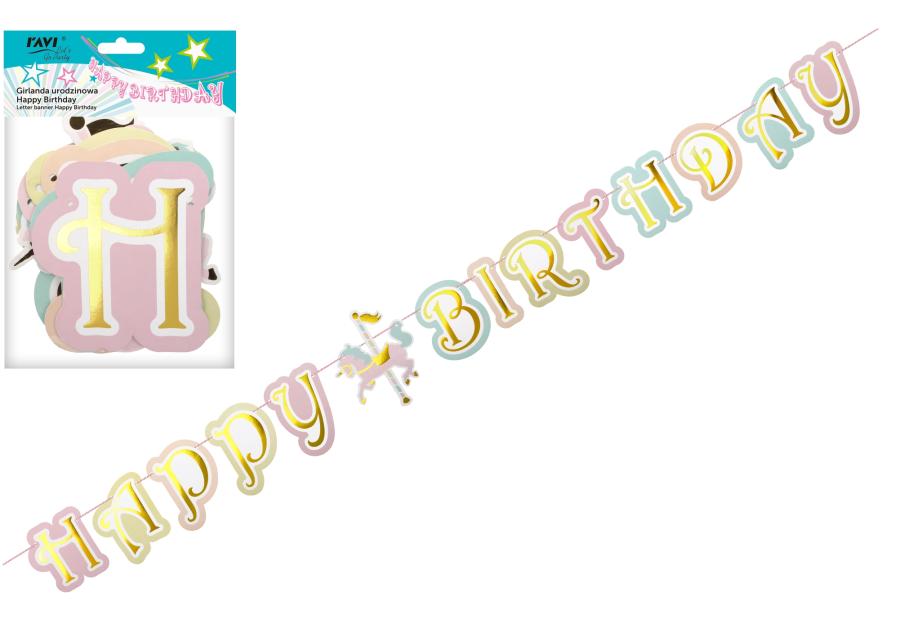 Zdjęcie: Girlanda urodzinowa Happy Birthday LGP art. 22103 DECOR