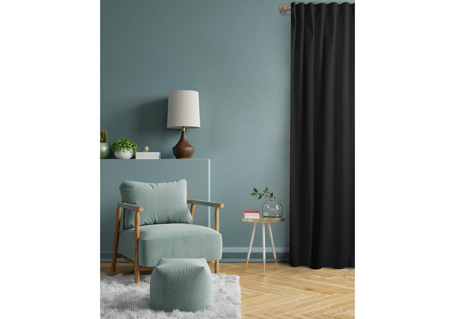 Zdjęcie: Zasłona welwetowa sztruks casual czarna 140x270 cm CHIC HOME