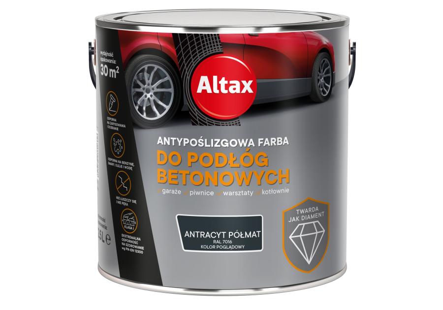 Zdjęcie: Farba do podłóg betonowych 2,5 L antracyt półmat ALTAX