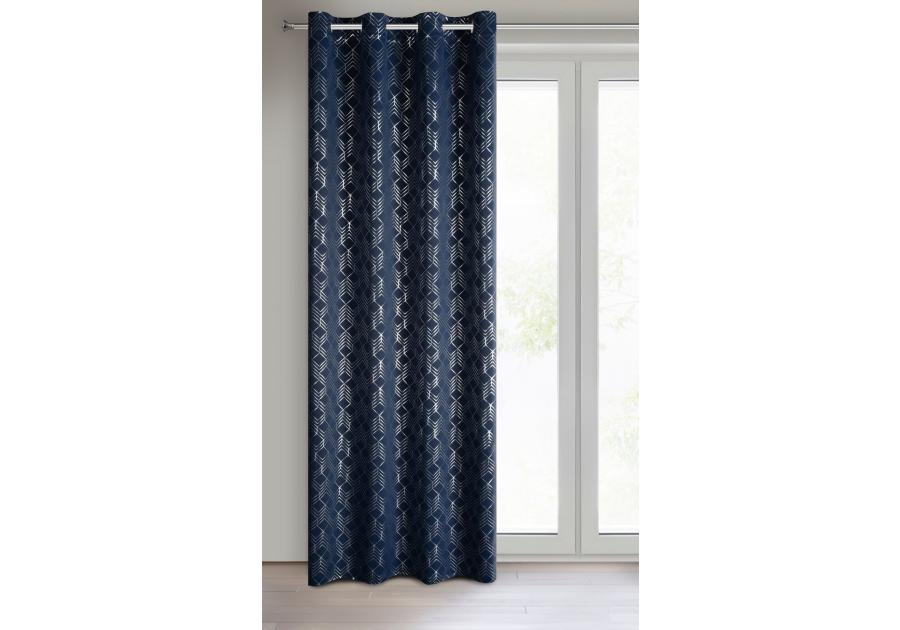 Zdjęcie: Zasłona gotowa D91 Poli 140 x 250 cm granatowy EUROFIRANY