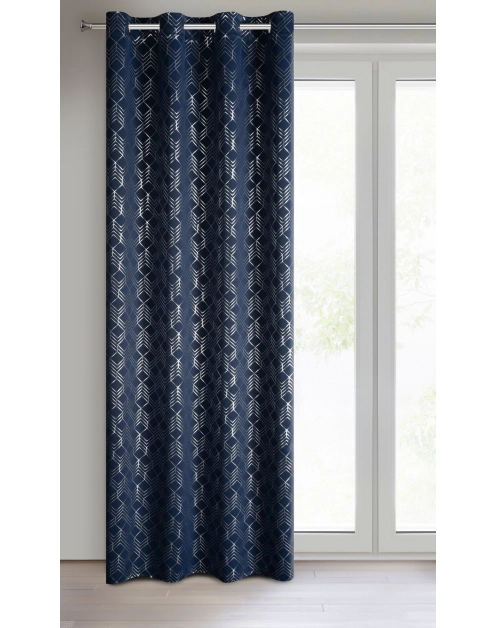 Zdjęcie: Zasłona gotowa D91 Poli 140 x 250 cm granatowy EUROFIRANY