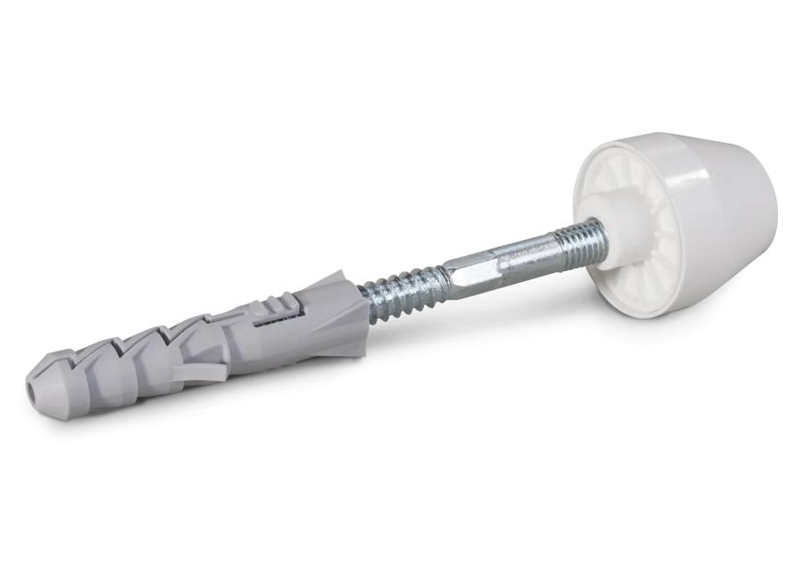 Zdjęcie: Mocowanie umywalkowe KPU biały kapturek wkręt 8x100 mm z łbem sześciokątnym 2 szt. KOELNER