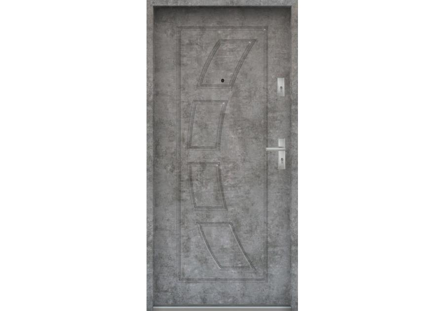 Zdjęcie: Drzwi wejściowe do mieszkań Bastion T-17 Beton srebrny 80 cm lewe ODR KR CENTER