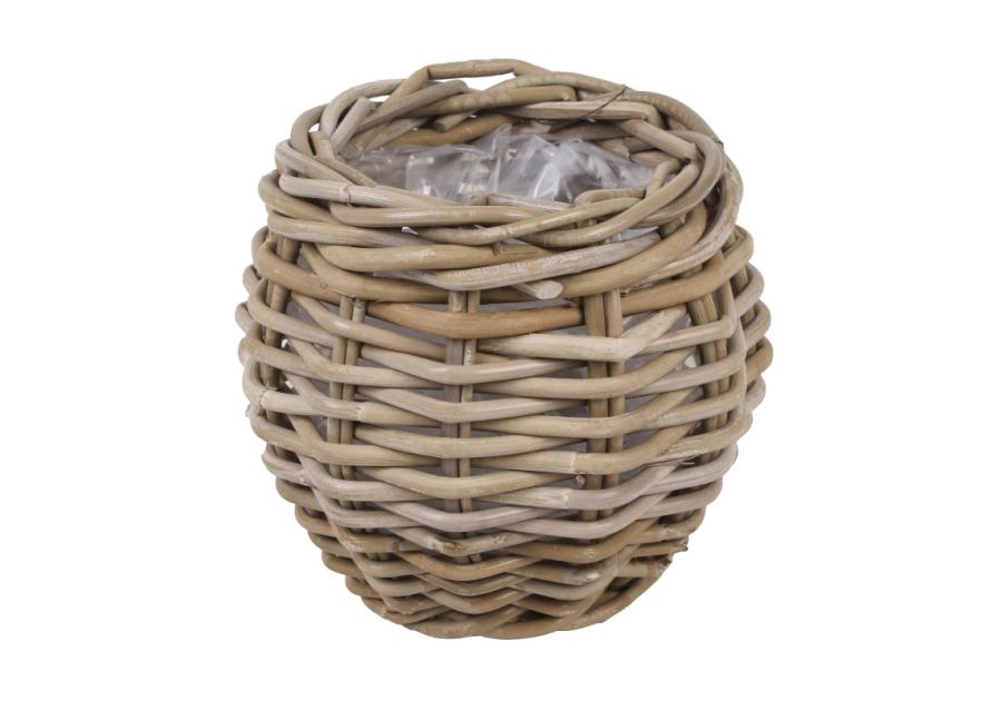 Zdjęcie: Kosz z rattanu z folią okrągły 20x20x20 cm TIN TOURS