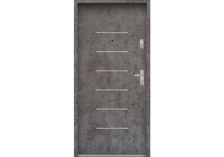 Zdjęcie: Drzwi wejściowe do mieszkań Bastion A-39 Beton ołówkowy 80 cm (NW) lewe ODO KR CENTER