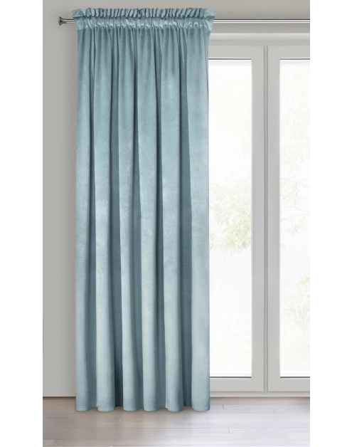 Zdjęcie: Zasłona gotowa Melanie na taśmie 140x270 cm morski EUROFIRANY