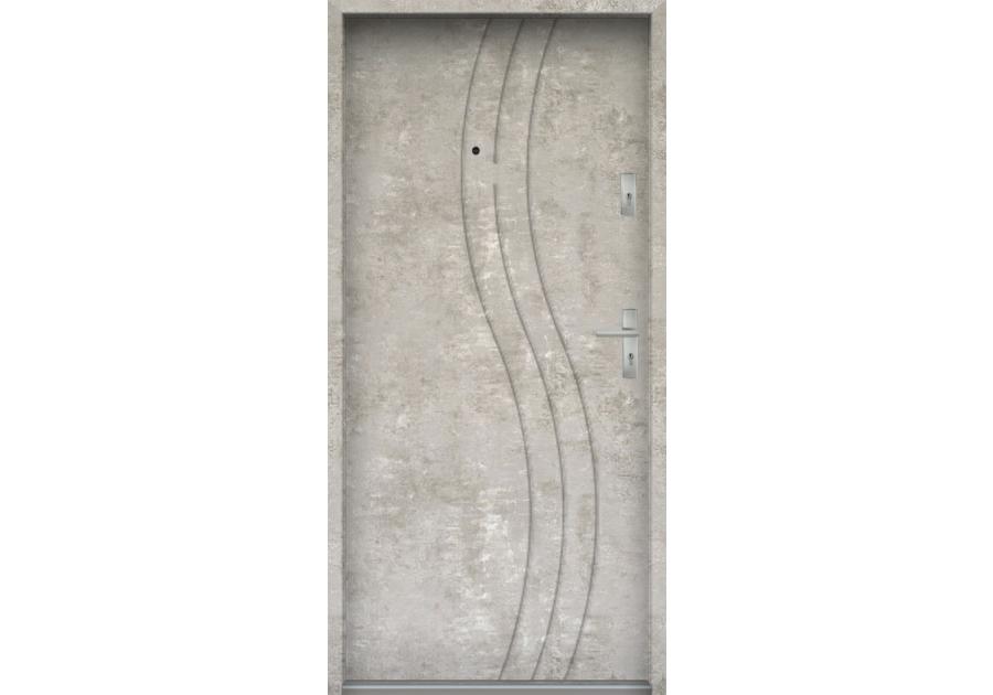 Zdjęcie: Drzwi wejściowe do mieszkań Bastion N-07 Beton naturalny 80 cm lewe OSPŁ KR CENTER