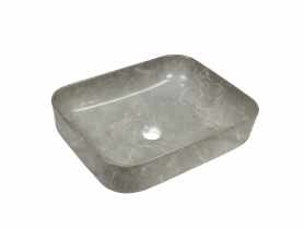 Umywalka nablatowa Florina Trend 51 cm, efekt marmuru, szary INVENA
