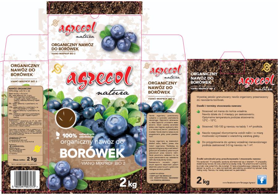 Zdjęcie: Organiczny nawóz do borówek 2 kg AGRECOL