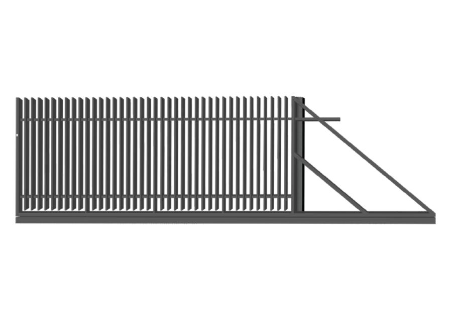 Zdjęcie: Brama przesuwna Anika 4,00 m, 1,80 m, z zamkiem hakowym, automatem w słupku, prawa POLBRAM