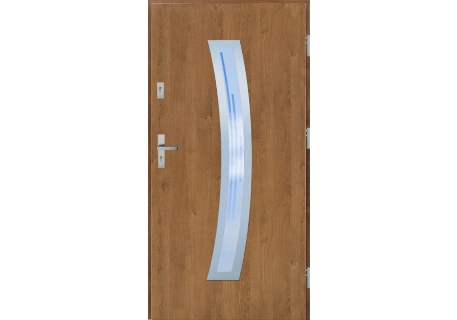 Zdjęcie: Drzwi zewnętrzne stalowo-drewniane Disting Otello 02 Winchester 90 cm prawe KR CENTER