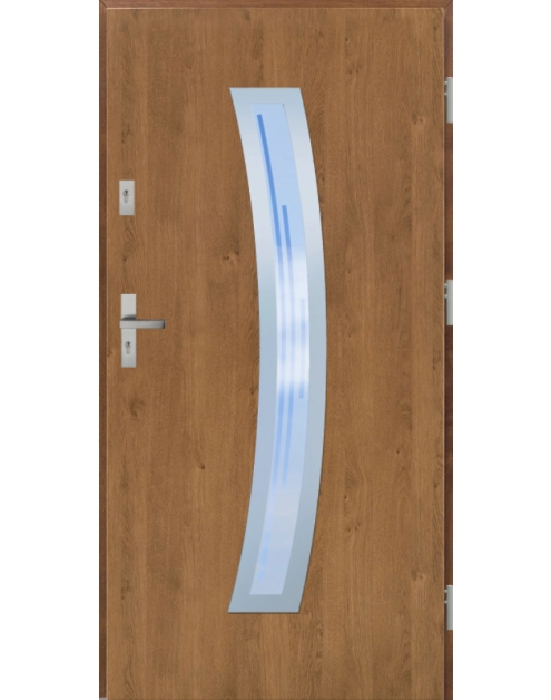 Zdjęcie: Drzwi zewnętrzne stalowo-drewniane Disting Otello 02 Winchester 90 cm prawe KR CENTER