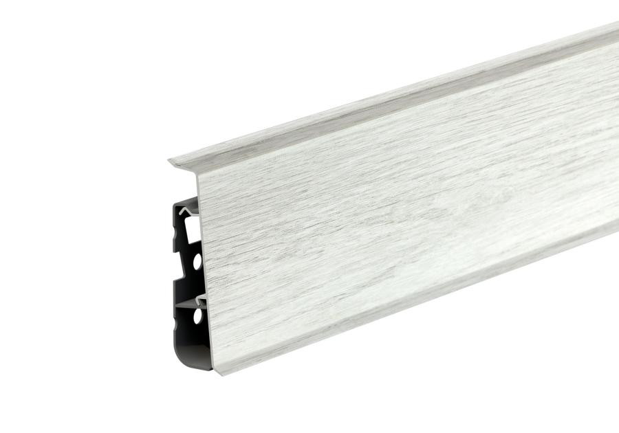 Zdjęcie: Listwa przypodłogowa PVC Hi Line Prestige 2,2x7,5 cm 2,50 m Dąb Szary Organiczny Mat CEZAR
