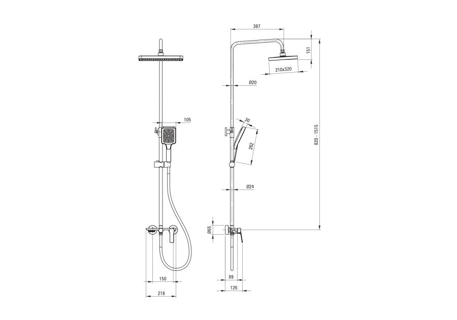 Zdjęcie: Deszczownia z baterią mieszaczową Neo Loco Square Chrom DEANTE