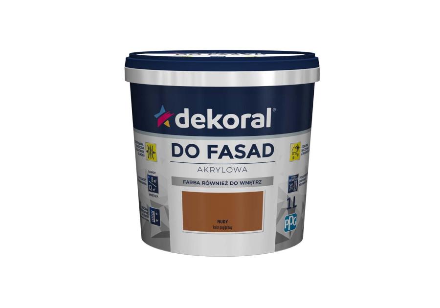 Zdjęcie: Farba fasadowa ruda 1 L Polinit DEKORAL