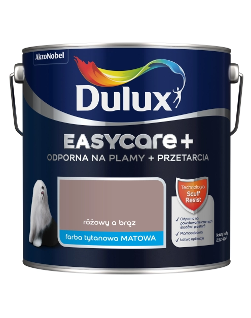 Zdjęcie: Farba lateksowa EasyCare+ Różowy a Brąz 2,5 L DULUX