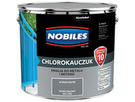 Zdjęcie: Emalia do metalu i betonu Chlorokauczuk szary stalowy wysoki połysk 10 L NOBILES