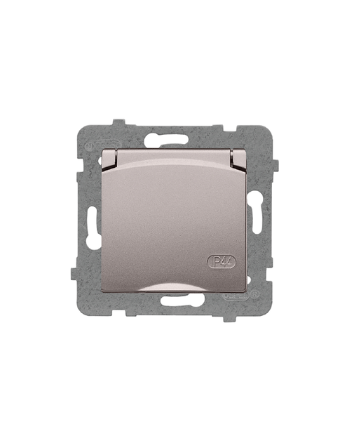 Zdjęcie: Gniazdo hermetyczne Rosa pojedyncze z uziemieniem GPH-1QZ/m bez ramki, tytanowy metalik POLMARK