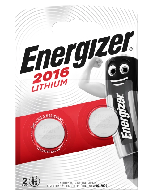 Zdjęcie: Bateria płaska litowa CR2016 2 szt ENERGIZER