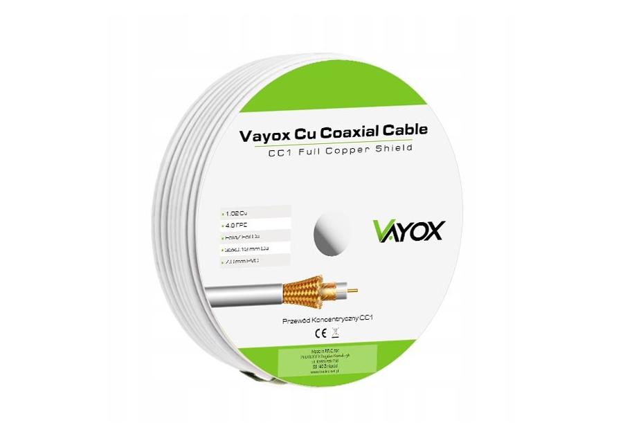 Zdjęcie: Przewód koncentryczny 1.02 Cu + 32x0.12 mm Cu CC1 100 m VAYOX