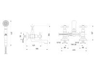 Zdjęcie: Bateria wannowa Retro ścienna HYDROLAND