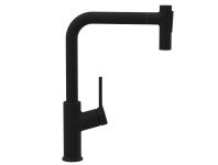 Zdjęcie: Bateria zlewozmywakowa z 2-funkcyjną, wyciąganą wylewką Farsala czarna INVENA