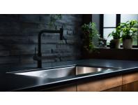 Zdjęcie: Bateria zlewozmywakowa z 2-funkcyjną, wyciąganą wylewką Farsala czarna INVENA