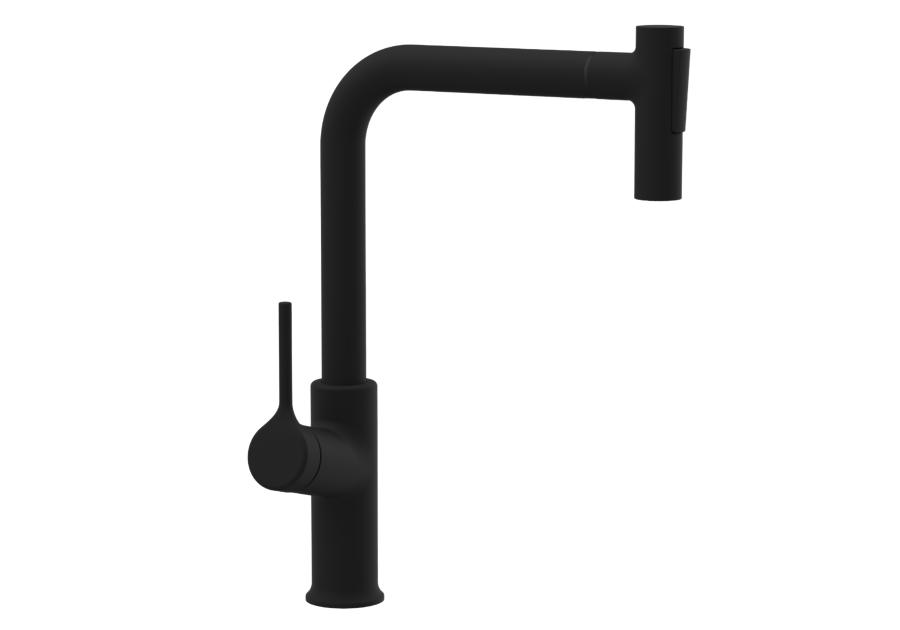 Zdjęcie: Bateria zlewozmywakowa z 2-funkcyjną, wyciąganą wylewką Farsala czarna INVENA