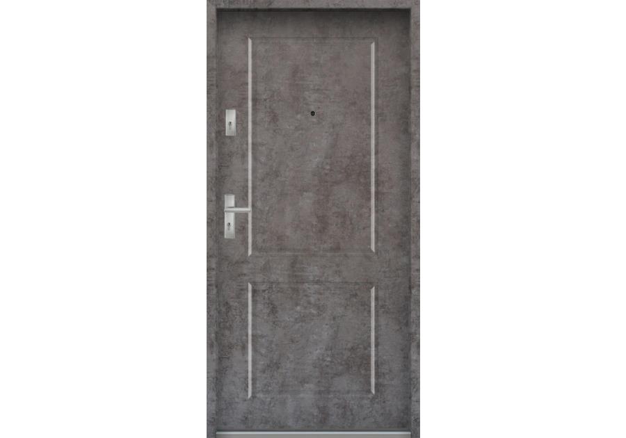 Zdjęcie: Drzwi wejściowe do mieszkań Bastion S-91 Beton ołówkowy 80 cm prawe OSPŁ KR CENTER