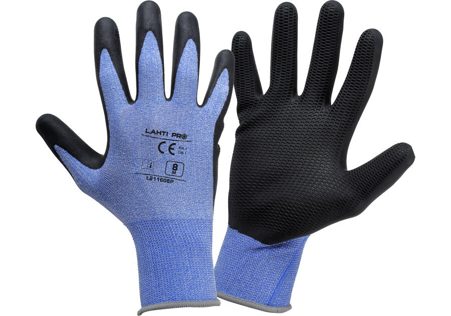Zdjęcie: Rękawice lateks czarno-niebieskie,  11, CE,LAHTI PRO