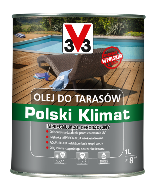 Zdjęcie: Olej do tarasów Polski Klimat 1 L Tek V33