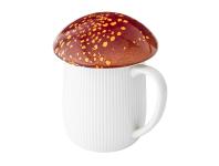 Zdjęcie: Kubek Pod kapeluszem 500 ml w kształcie grzybka z rudą pokrywką ALTOM DESIGN