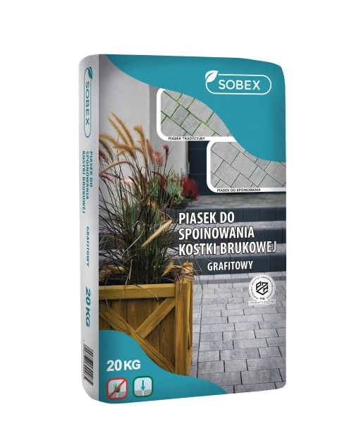 Zdjęcie: Piasek do spoinowania kostki brukowej grafitowy 20 kg bazalt SOBEX