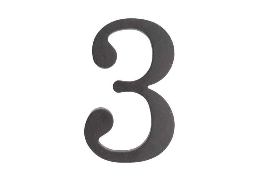 Zdjęcie: Cyfra 3 plastikowa czarna 180 mm METRO